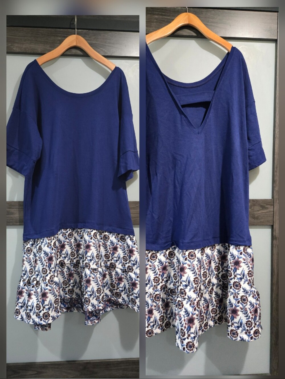 Anthropologie Navy Floral Drop Waist Tapestry Upholstery Dress Size XL